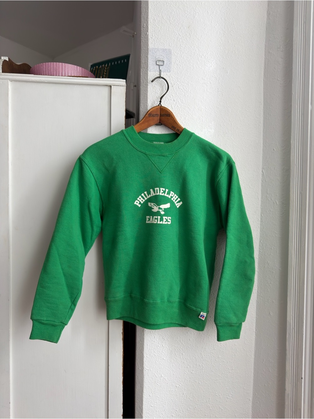 Vintage 80s Russell Athletic Philadelphia Eagles Kelly green sweatshirt made USA